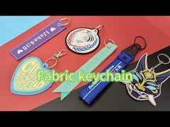 Personifiziertes gesticktes Keychains, Twill-Hintergrund Soem-Stickerei-Schlüsseluhrkette