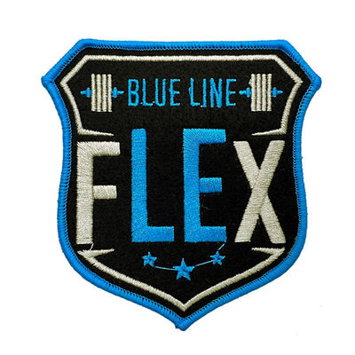 Logo Iron On Embroidered Patches-Twill glaubte, dass Gewebe Merrow-Grenze/Laser Grenze schnitt