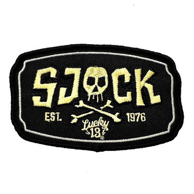 OEKO-TEX Standard-Kleidungs-Stickerei-Flecken-waschbare Twill-Gewebe-Schädel-Rechteck-Form