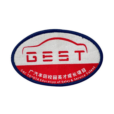 Team Name Woven Badges Hook und Loop Backing Embroidered Company Logo Patches