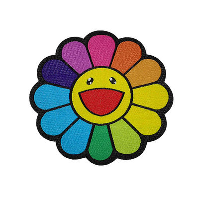 Mode gesponnene Logo Patch-/Stickerei-Blumen-Flecken für Kleidung