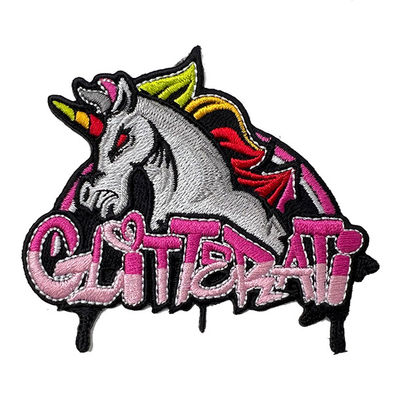Unicorn Logo Custom Embroidered Patches With-Eisen auf Schutzträger für Kleidung