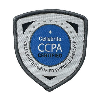CCPA Logo Brown Merrow Border Iron auf Stickerei-Flecken-wasserdichtem kundenspezifischem gesponnenem Flecken