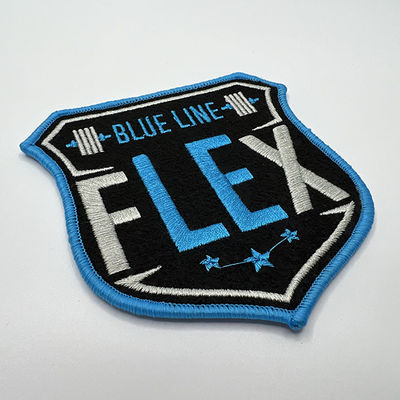 Logo Iron On Embroidered Patches-Twill glaubte, dass Gewebe Merrow-Grenze/Laser Grenze schnitt