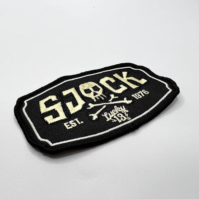 OEKO-TEX Standard-Kleidungs-Stickerei-Flecken-waschbare Twill-Gewebe-Schädel-Rechteck-Form