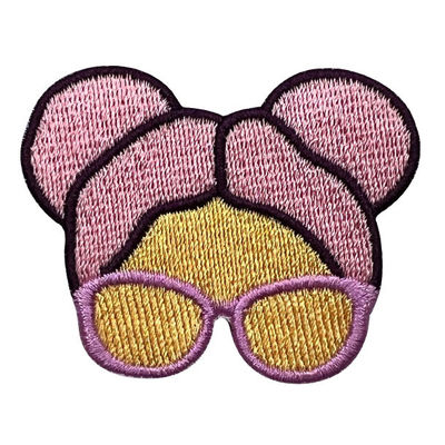 Rosa kühles Mädchen-Eisen auf Grenz-Kleidungs-Flecken des Stickerei-Ausweis-OEKO-TEX Standard-Merrow