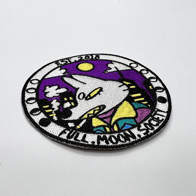 Runde kleine Stickerei-Flecken kartonieren Wolf Stick On Backing With 7 Farben