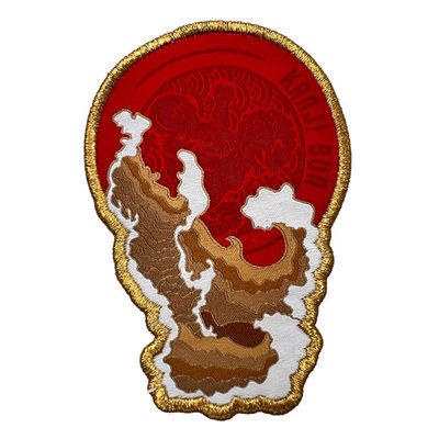 Dekorierte Natur Custom Iron On Woven Patch Merrow Border Sew On Patches für Kleidung