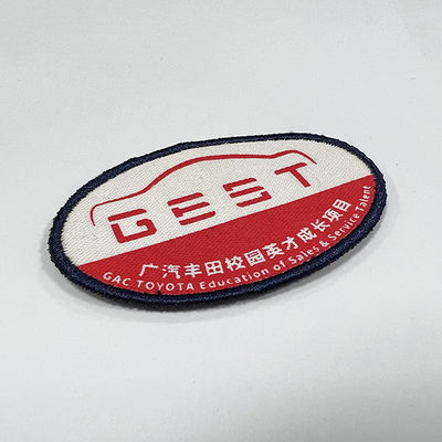 Team Name Woven Badges Hook und Loop Backing Embroidered Company Logo Patches
