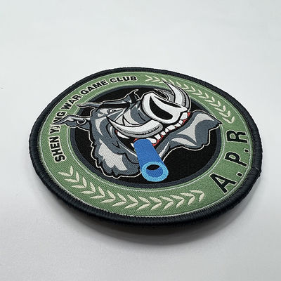 Großhandelsverein Logo Woven Patches Merrowed Border für Kleidung
