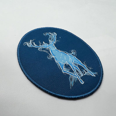 100% weiche bessert Polyester-Faden-kundenspezifische Jacke Eisen auf Denim-Flecken für Hemden aus