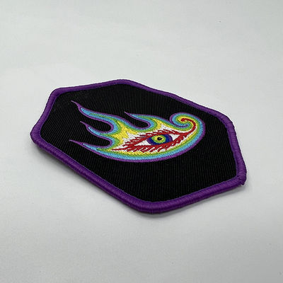 Gewohnheit mustert Logo Velcro Backing Embroidered Patches-Kleidungs-waschbare gesponnene Flecken