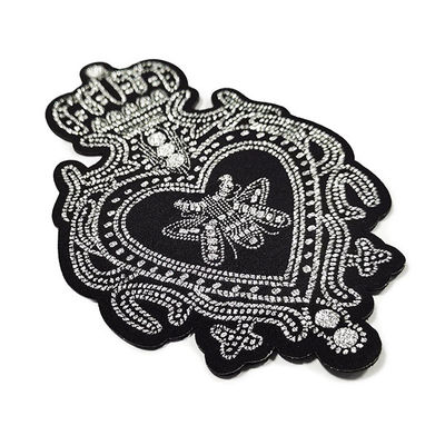 Metallischer Logo Bee Embroidery Patch, kundenspezifische gesponnene Ausweise personifizierte