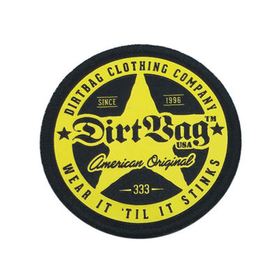 Nähen Sie auf Markennamen Logo Patches Twill/Segeltuchmaterial mit Merrow-Grenze