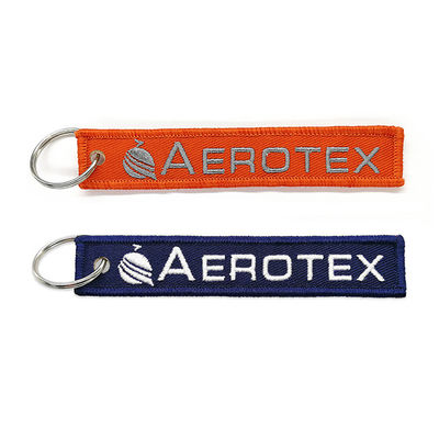 Formen Sie Gewohnheit gestickte Schlüsselkette, Twill/Gewebe-Piloten Key Tag