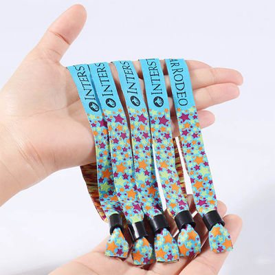 Gewebe gesponnene Handgelenk-Bänder Logo Customized Event Bracelets für Förderung