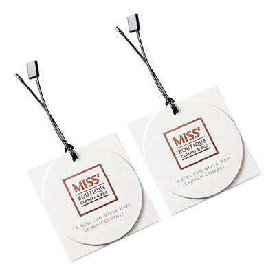 Kundenspezifischer Logo Rectangle Shape Printed Paper etikettiert maßgefertigtes Kleidungsstück Hang Tags