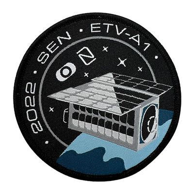 Eco freundlicher kundengebundener gesponnener Logo Patch Sew On Fabric Laser-Schnitt