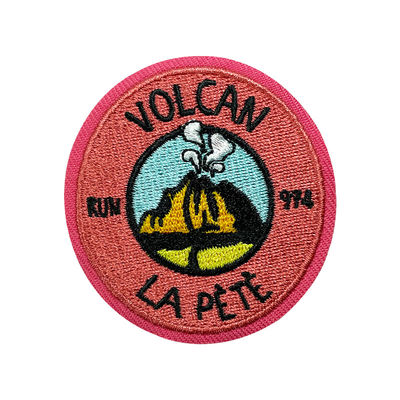 Twill prägte Eisen auf Stickerei-Flecken, den runde Kleidung Polyester-Faden ausbessert